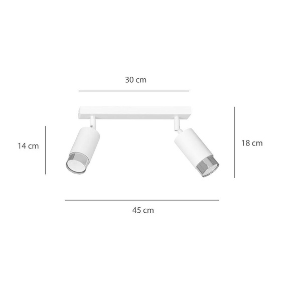 Sufitowy plafon HIRO 2 WH/CHROME biały-Chrom (962/2) - Emibig