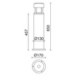 Lampa stojąca zewnętrzna Novolux 201B-G05X1A-04 H650 Nova
