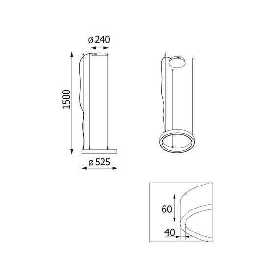 Cleoni Alfredo Lampa wisząca 52,5 cm 1408/LA235/A2/962/3000K 31,5W LED