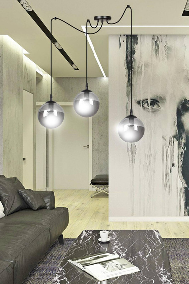 Wisząca lampa GIGI 3 BL GRAFIT czarny (937/3) - Emibig
