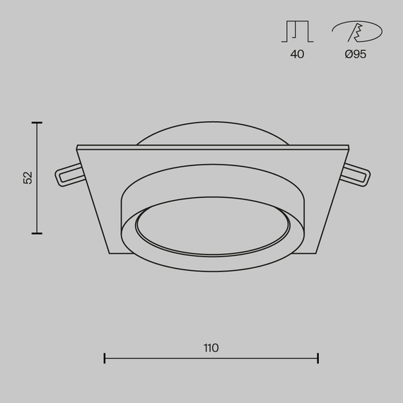 Oprawa do zabudowy Maytoni Hoop DL086-GX53-SQ-B