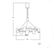 Lampa Wisząca Azzardo Vivio Pendant 8 GO/BK AZ5731
