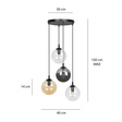 Wisząca lampa COSMO 4 BL PREMIUM MIX czarny (714/4PREM) - Emibig