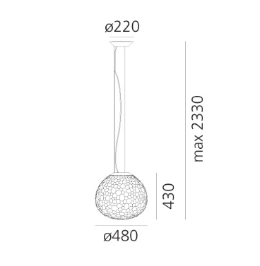 Nowoczesna lampa wisząca Artemide Meteorite 1713010A