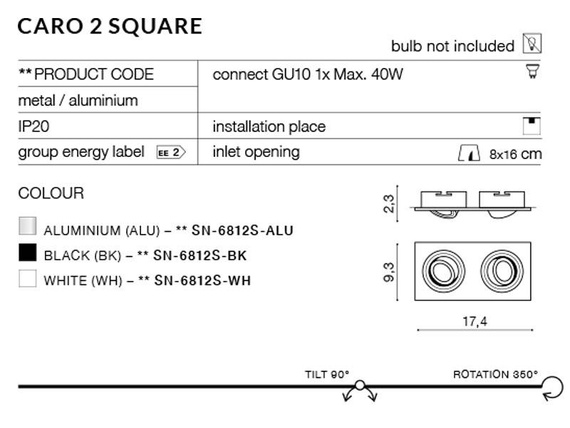 Oprawa wpuszczana CARO 2 AZ2436 Azzardo