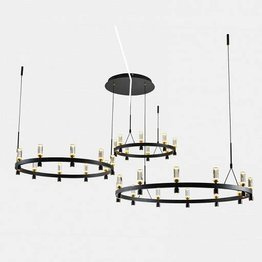 Lampa wisząca Italux  Almelo  czarno - złota