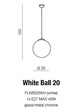 Kula Wisząca Azzardo White Ball 20 AZ1325