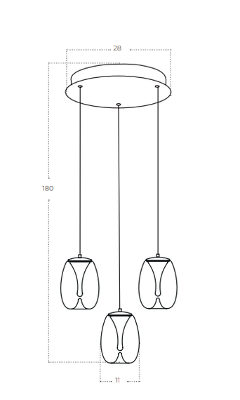 Azzardo Lampa Wisząca Pamela 11 ROUND 3 SMOKY AZ6268