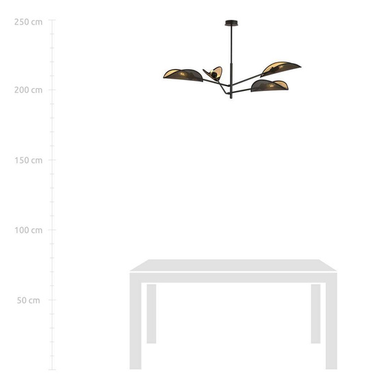 Sufitowy plafon VENE 4 BLACK/GOLD czarny (1158/4) - Emibig