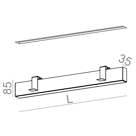 Oprawa wpuszczana AQForm Rafter 86 cm