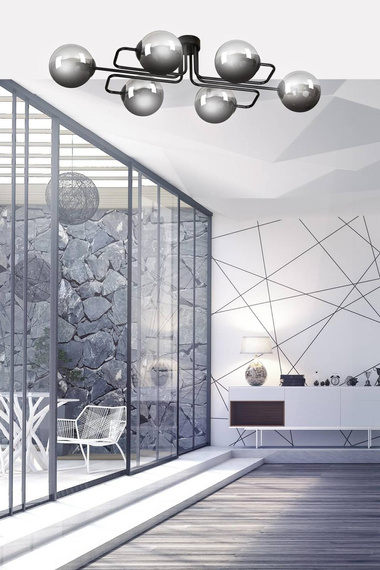 Lampa sufitowa BRENDI 6A BL GRAFIT czarny (832/6A) - Emibig