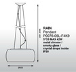 Zuma Line RAIN 40 cm P0076-05L-F4K9 Lampa Wisząca