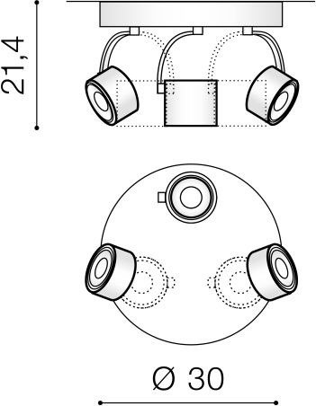 Azzardo Bross ARM Reflektor, Plafon AZ3952 Czarny 3 punktowy SMART