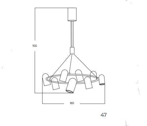 Lampa Wisząca Azzardo Vivio Pendant 8 GO/BK AZ5731