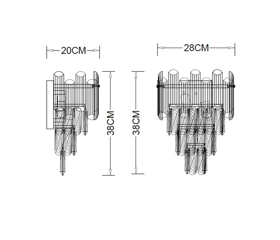 Kinkiet Kryształowy Berella Light Zuri Wall BL5609