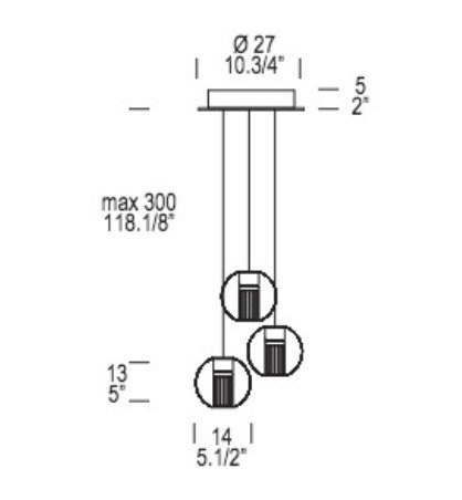 Fairy SS-R3 Lampa Wisząca Leucos 14 cm okrągła