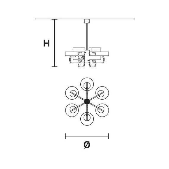 Lampa wisząca Masiero Sound S6 Złota