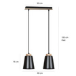Wisząca lampa BOLERO 2 BLACK czarny (442/2) - Emibig