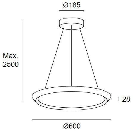 LEDS Saturn 00-6014-27-M1 Lampa wisząca Grok
