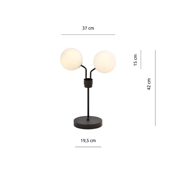 Lampka nocna NOVA LN2 BLACK/OPAL czarny (1138/LN2) - Emibig
