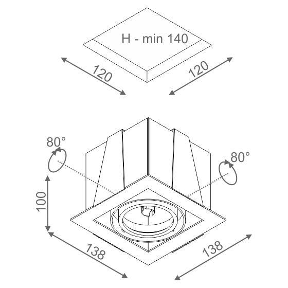 Aquaform SQUARES 70x1 30811 Oprawa Wpuszczana