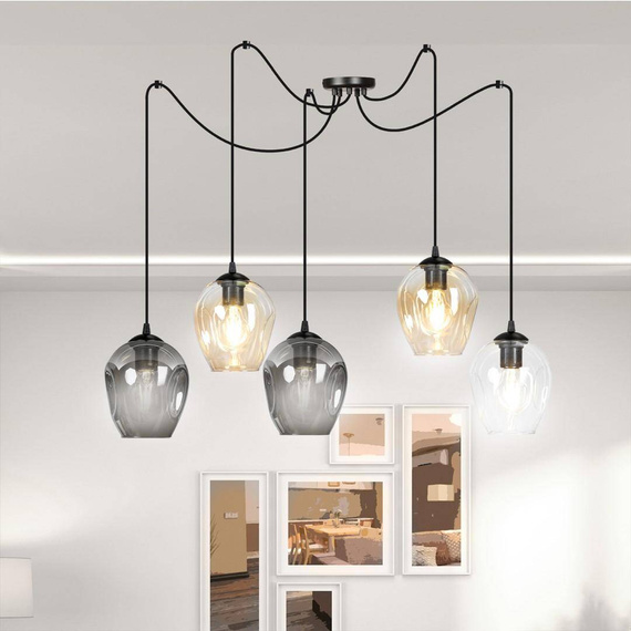 Wisząca lampa LEVEL 5 BL MIX czarny (759/5) - Emibig