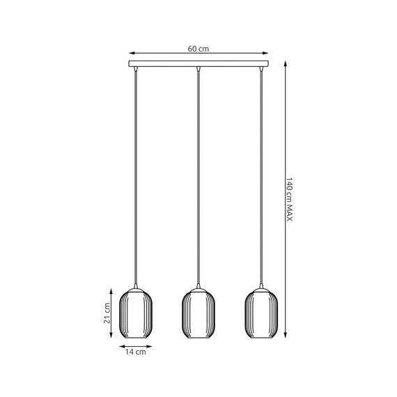 Lampa Wisząca Emibig Verdi 3 Bl Opal (1435/3)