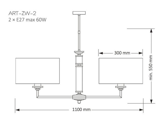 Lampa Wisząca Kutek Mood Artu ART-ZW-2(N)