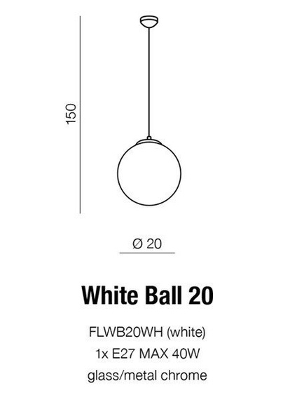 Kula Wisząca Azzardo White Ball 20 AZ1325
