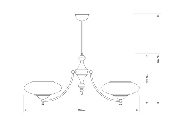 Lampa wisząca Kutek San Marino SAN-ZW-2(P)CR