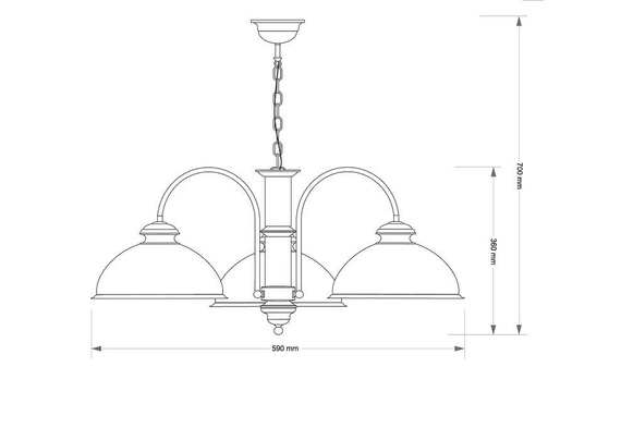 Lampa wisząca Kutek Lido LID-ZW-3(P)