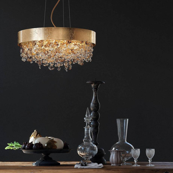 Lampa Wisząca Włoska MASIERO Ola S6 60cm złota