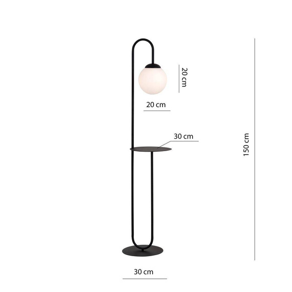 Lampa stojąca BARI LP1 BL czarny (1235/LP2) - Emibig