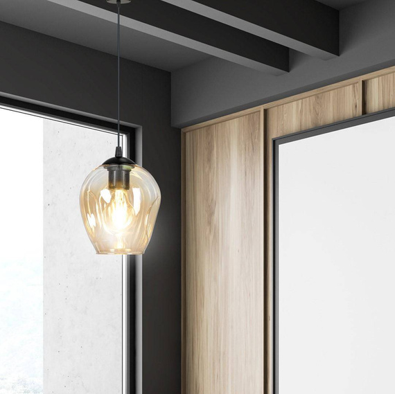 Wisząca lampa ISTAR 1 BL MIODOWY czarny (677/1) - Emibig
