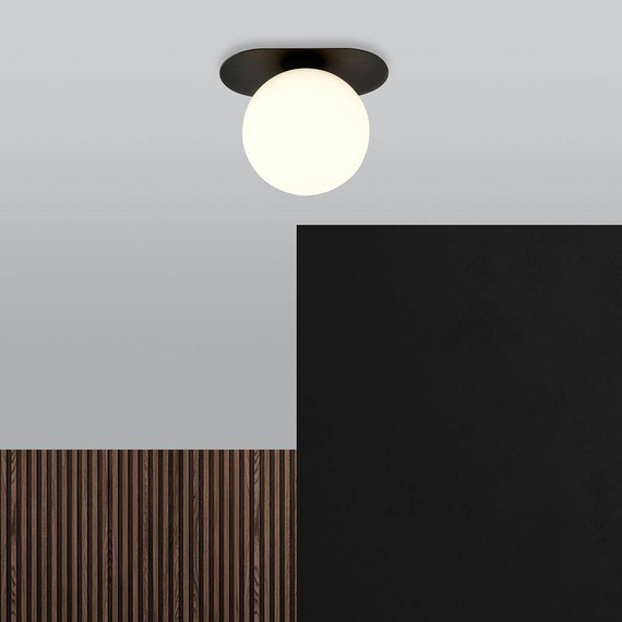 Lampa sufitowa PLAZA 1 BLACK/OPAL czarny (1118/1) - Emibig