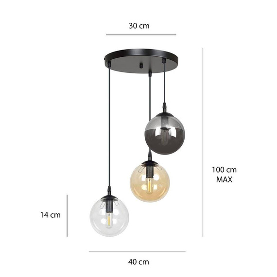 Zwis COSMO 3 BL PREMIUM MIX czarny (714/3PREM) - Emibig