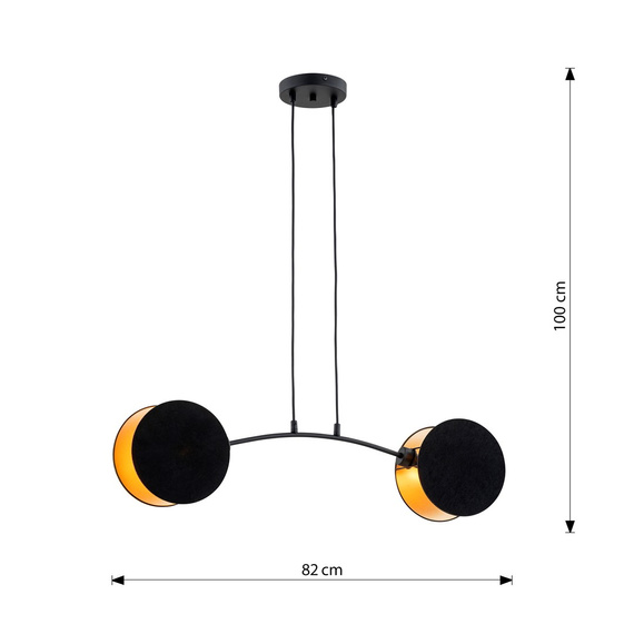 Żyrandol Emibig Motif 2 Black/Gold (1325/2)
