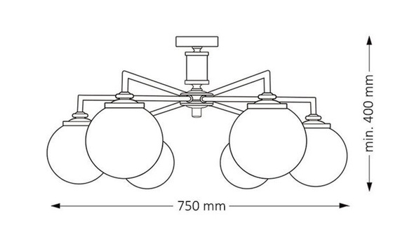 Plafon Kutek Mood Artu ART-PL-6(N)G
