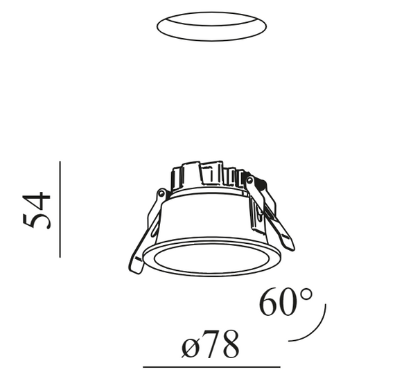 Aqform 38053-M930-W1-00-12 7,8cm Wpust czarny Hollow 