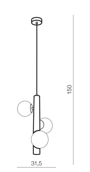 Azzardo Cortega AZ4424 Żyrandol Czarny