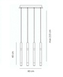 Lampa Wisząca Berella Light Luno 4 BL1492 Miedziana