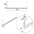 Cleoni  Avar płaski 200cm Lampa wisząca FP002/B2/OP/192/930