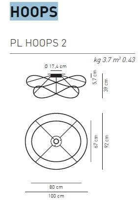 Hoops PL 2 Lampa Sufitowa AXO Light złota LED