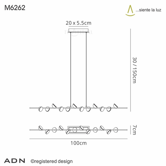 Lampa wisząca Mantra Adn 6262