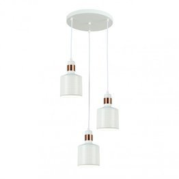 Biała metalowa lampa wisząca Restenza Italux