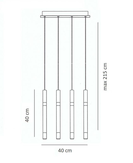 Lampa Wisząca Berella Light Luno 4 BL1409 Czarna