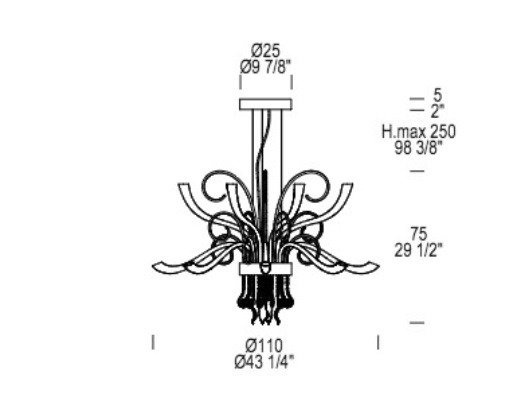 Żyrandol Leucos Elysee L12 transparentna LED