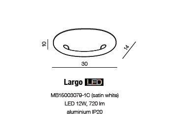 Largo AZ1701  biała Lampa Ścienna Azzardo LED