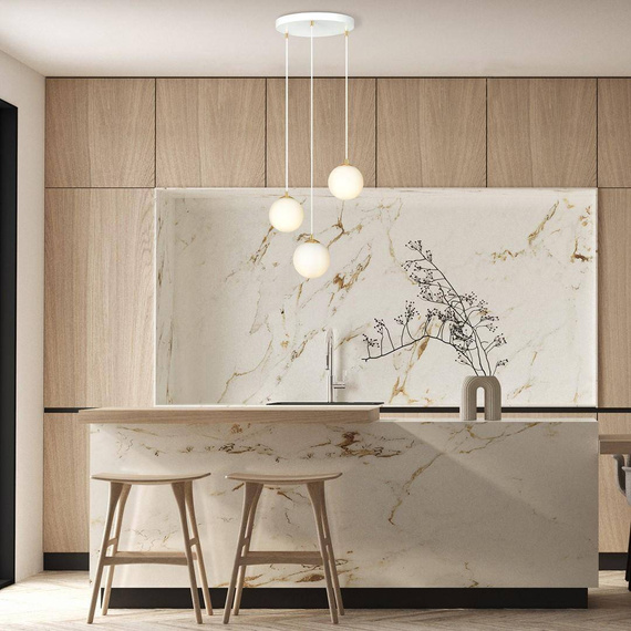 Wisząca lampa ROYAL 3 WH biały-Złoty (1244/3) - Emibig