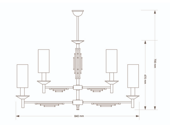 Kutek Fellino FEL-ZWL-4(P/A)KR Żyrandol